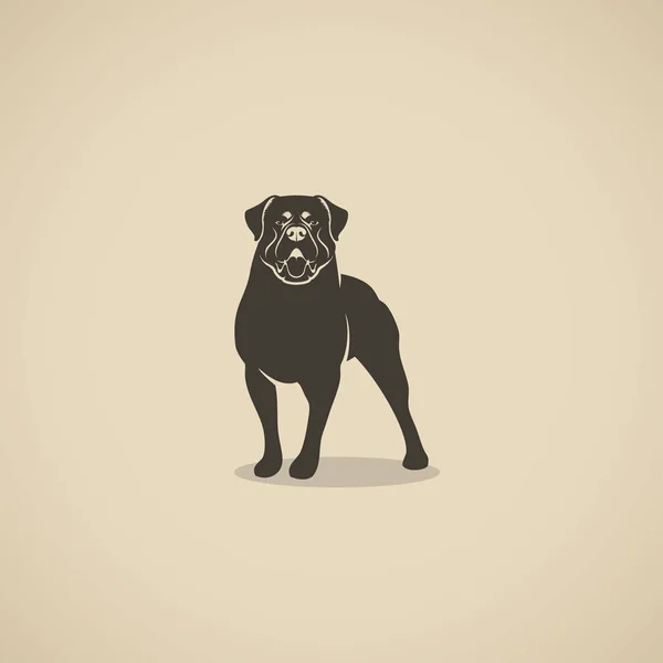 Vector Ilustración Diseño Perro Rottweiler Negro Sobre Fondo — Archivo Imágenes Vectoriales