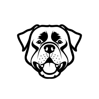 vektör çizim tasarım izole beyaz arka plan üzerinde siyah rottweiler köpek