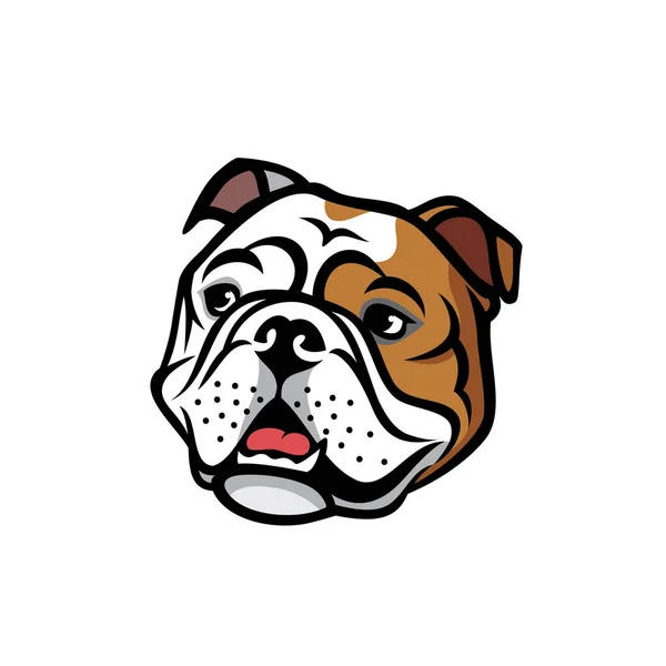 Vector Illustration Design Bulldog Isolated White Background — Stock Vector