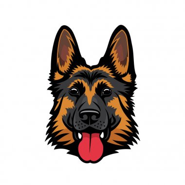 Alman çoban köpek Seviyelendirilmiş vektör illüstrasyon izole