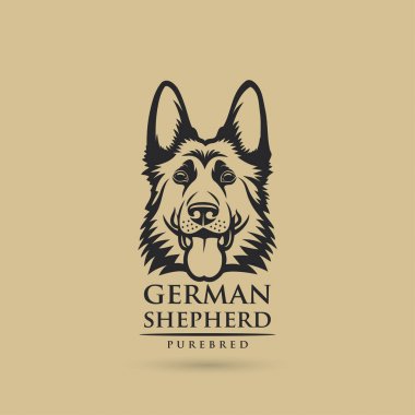 Alman çoban köpek Seviyelendirilmiş vektör illüstrasyon izole