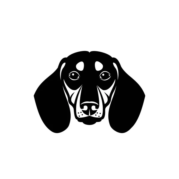 ダックスフント犬頭白 ベクトル図で隔離 — ストックベクタ