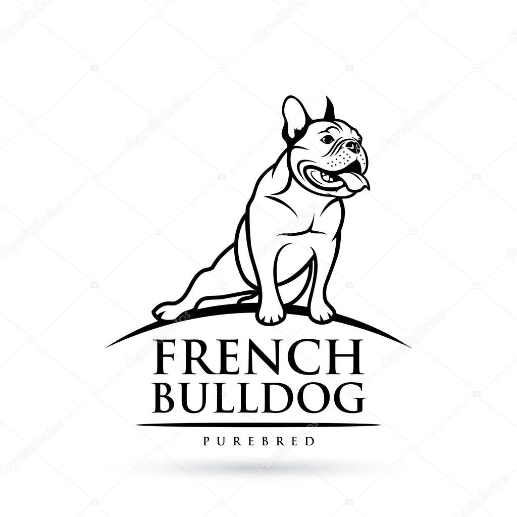 French bulldog isolated outlined vector illustration