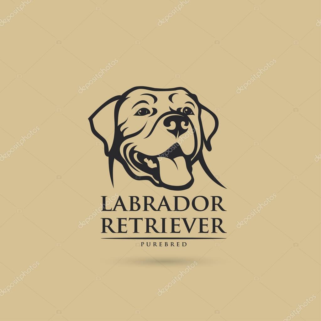 Labrador Retriever dog logo, vector illustration