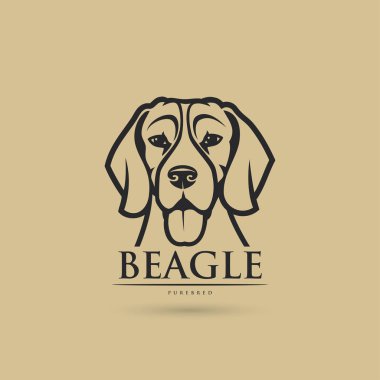 Beagle köpek logosu, vektör çizim