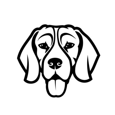 Beagle köpek logosu, vektör çizim