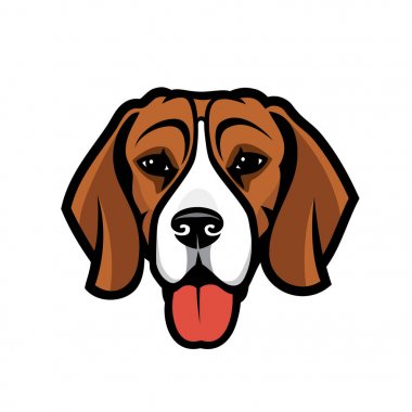 Beagle köpek logosu, vektör çizim
