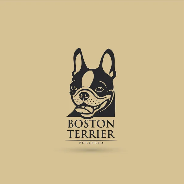 Τεριέ Της Βοστώνης Σκυλί Λογότυπο Εικονογράφηση Διάνυσμα — Διανυσματικό Αρχείο