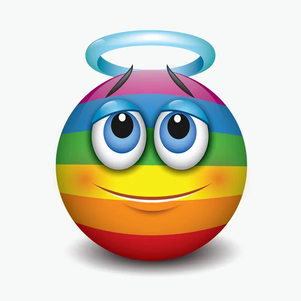 Emoticon Angelo Carino Emoji Smiley Illustrazione Vettoriale — Vettoriale Stock