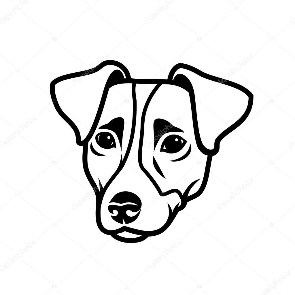 Jack Russell dog logo, vector illustration