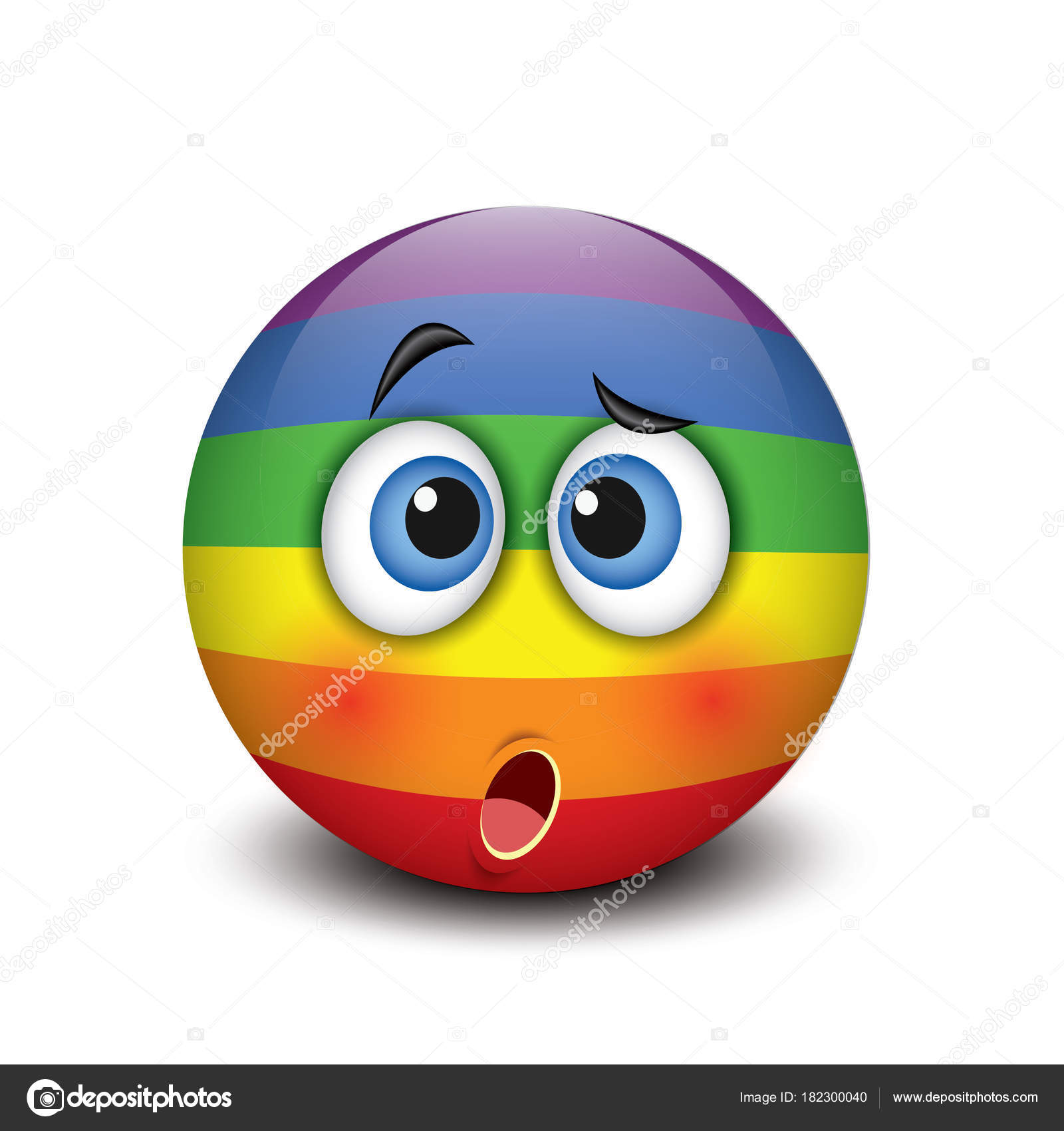 Cute Frightened Emoticon Emoji Smiley Vector Illustration Stock