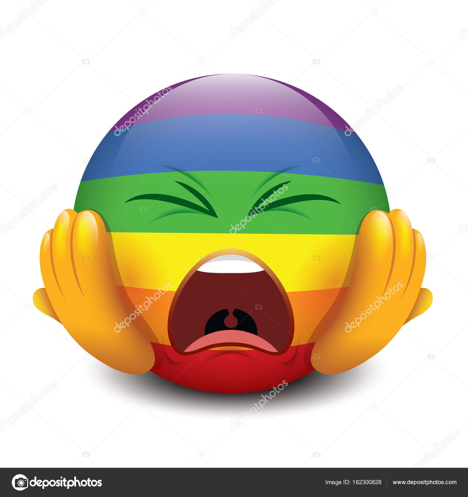 Cute Frightened Emoticon Emoji Smiley Vector Illustration Stock