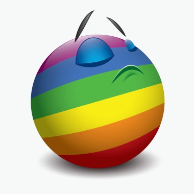 Cute görmezden ifade, emoji, gülen yüz - vektör çizim