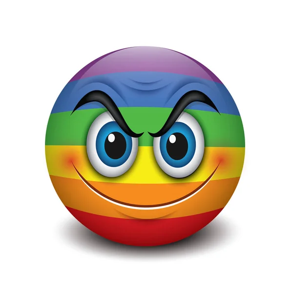 Wütend Lächelndes Emoticon Emoji Smiley Vektorillustration — Stockvektor
