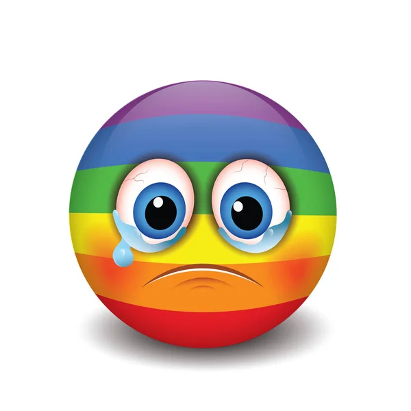 Piangendo Emoticon Triste Emoji Smiley Illustrazione Vettoriale — Vettoriale Stock