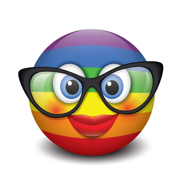 Mignon Émoticône Souriant Portant Des Lunettes Emoji Smiley Illustration Vectorielle — Image vectorielle