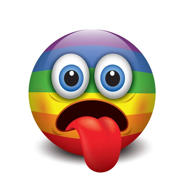 Άρρωστος Φατσούλα Γλώσσα Έξω Emoji Smiley Εικονογράφηση Διάνυσμα — Διανυσματικό Αρχείο