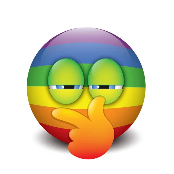 Niedliches Verdächtiges Emoticon Emoji Smiley Vektorillustration — Stockvektor