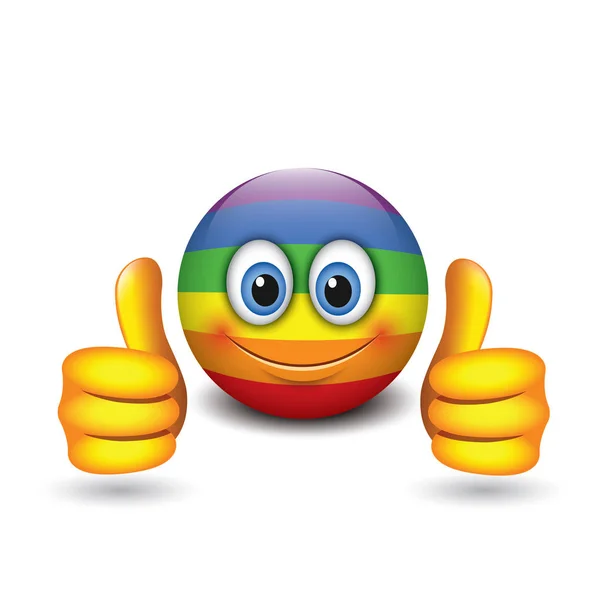 Cute Emoticon Thumbs Emoji Vector Illustration — Stock Vector