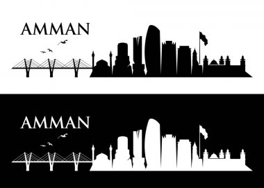 Manzarası, Amman üzerinde mimari yapılarından siluetleri