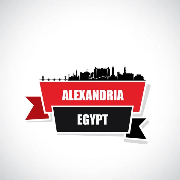 Silhouetten Van Architecturale Monumenten Van Skyline Alexandria — Stockvector