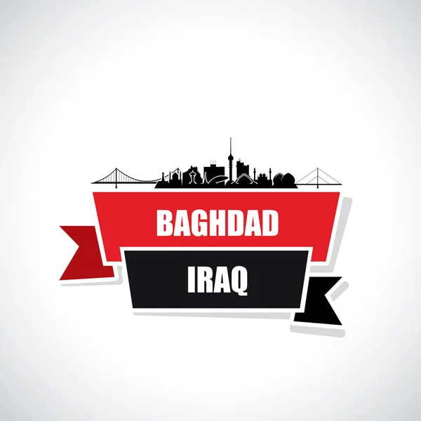 Silhouettes Monuments Architecturaux Sur Skyline Bagdad Irak — Image vectorielle