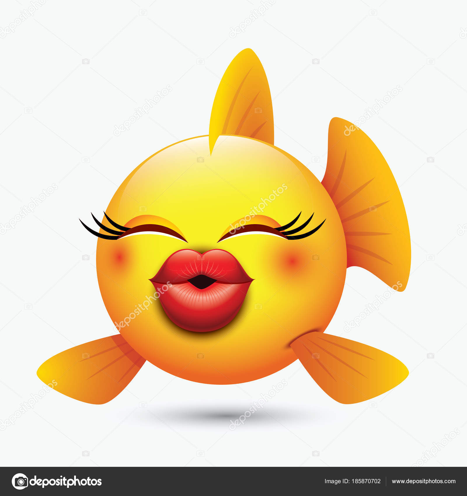 Emoticon Bonito Imagem Peixe Amarelo Com Expressões Diferentes Vetor de  ©I.Petrovic 185870702, image size:1600x1700
