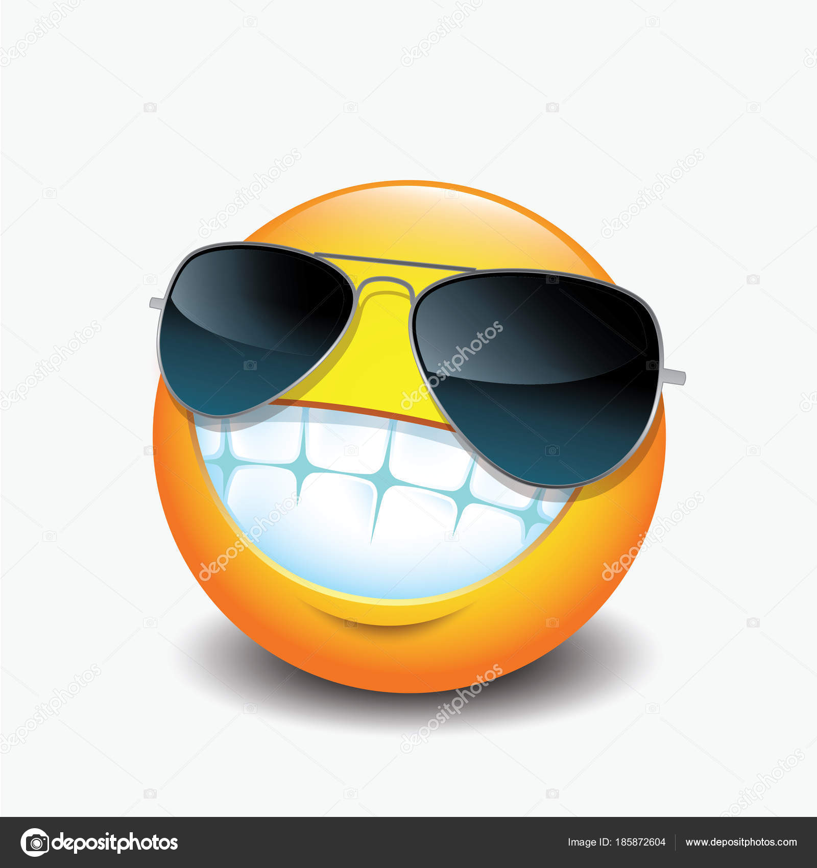 Cute Emoticon Toothy Smile Sunglasses Stock Vector Image By C I Petrovic