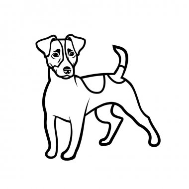 Jack Russell Seviyelendirilmiş vektör illüstrasyon izole