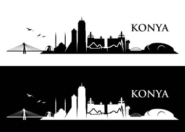 Manzarası, Konya üzerinde mimari yapılarından siluetleri