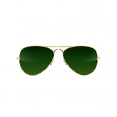 Beyaz izole yeşil havacı güneş gözlüğü