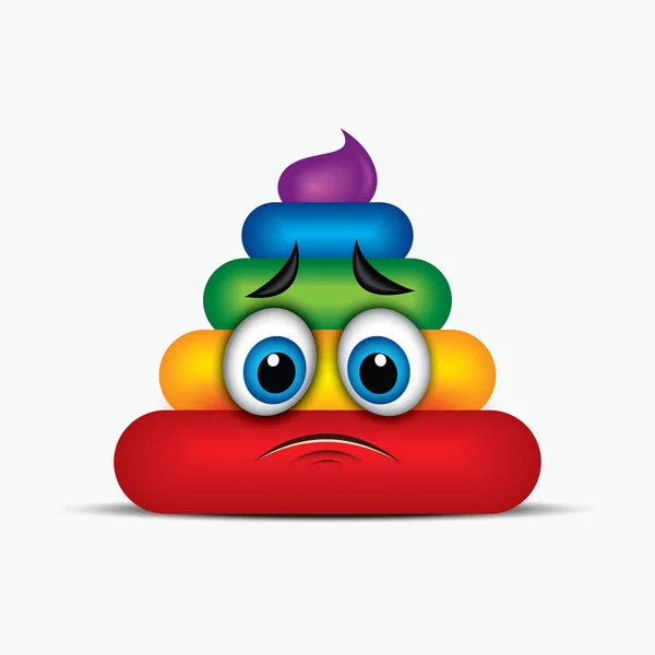 Carino Emoticon Cacca Arcobaleno — Vettoriale Stock
