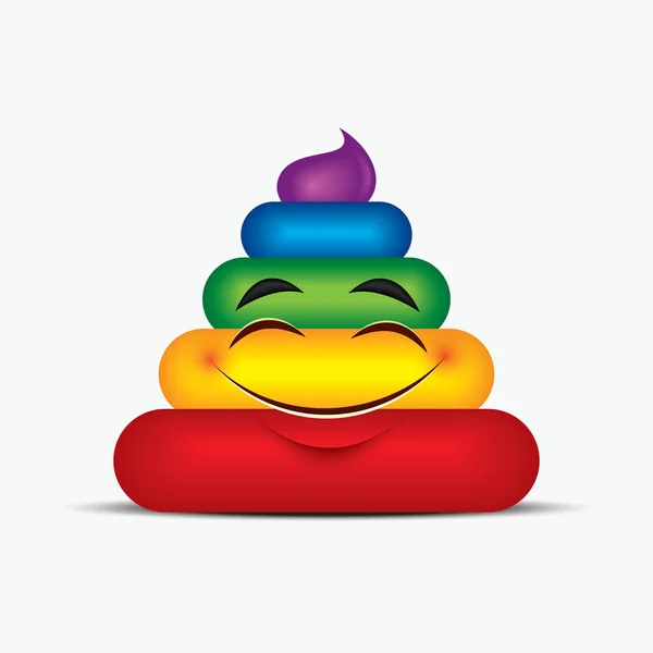 Χαριτωμένο Rainbow Επίστεγο Φατσούλα — Διανυσματικό Αρχείο