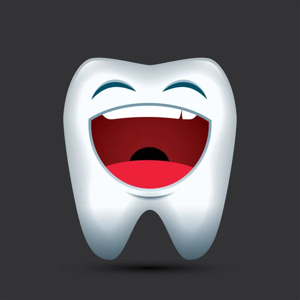 Emoticon Carino Nell Immagine Del Dente Con Diverse Espressioni — Vettoriale Stock