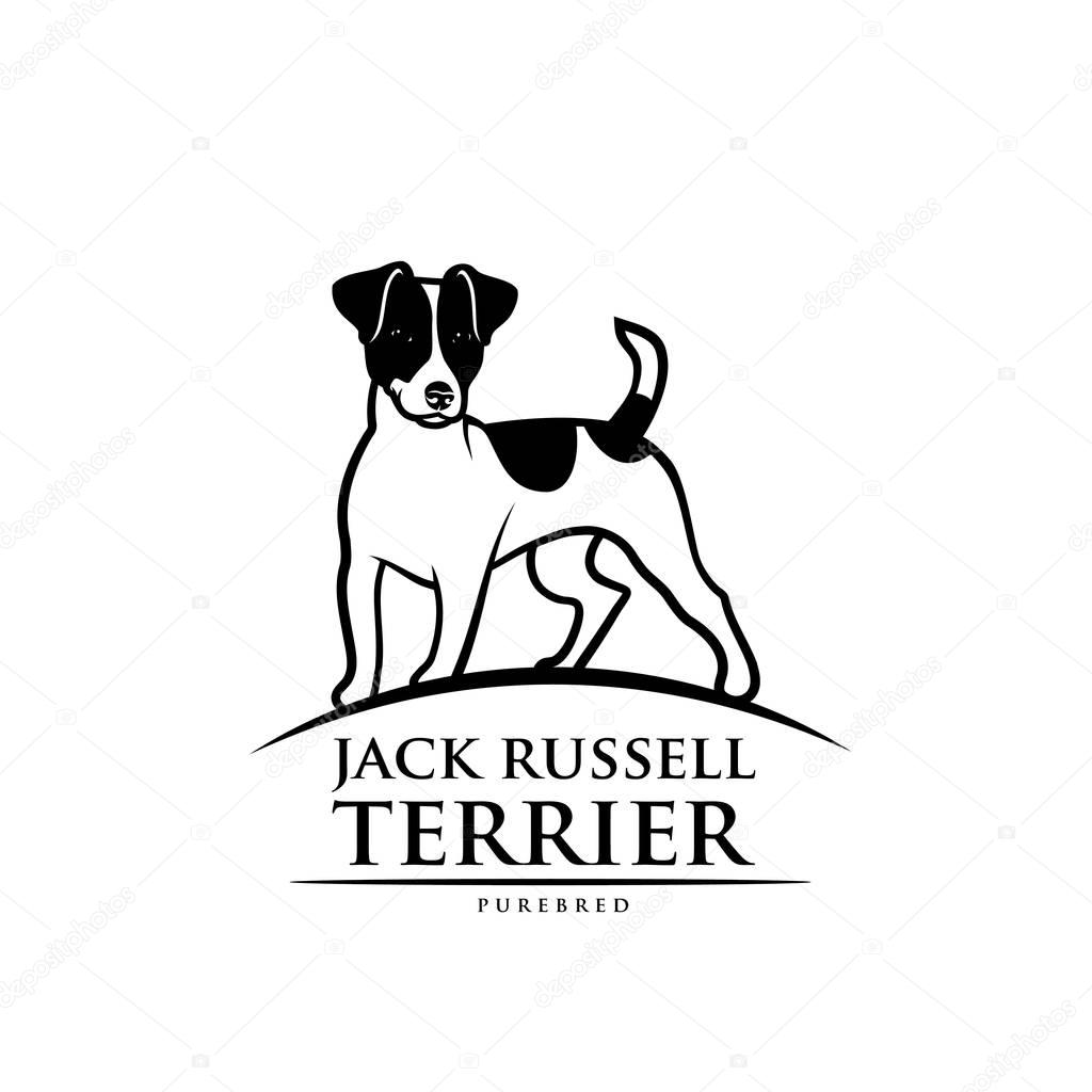 Jack Russell isolated outlined vector illustration