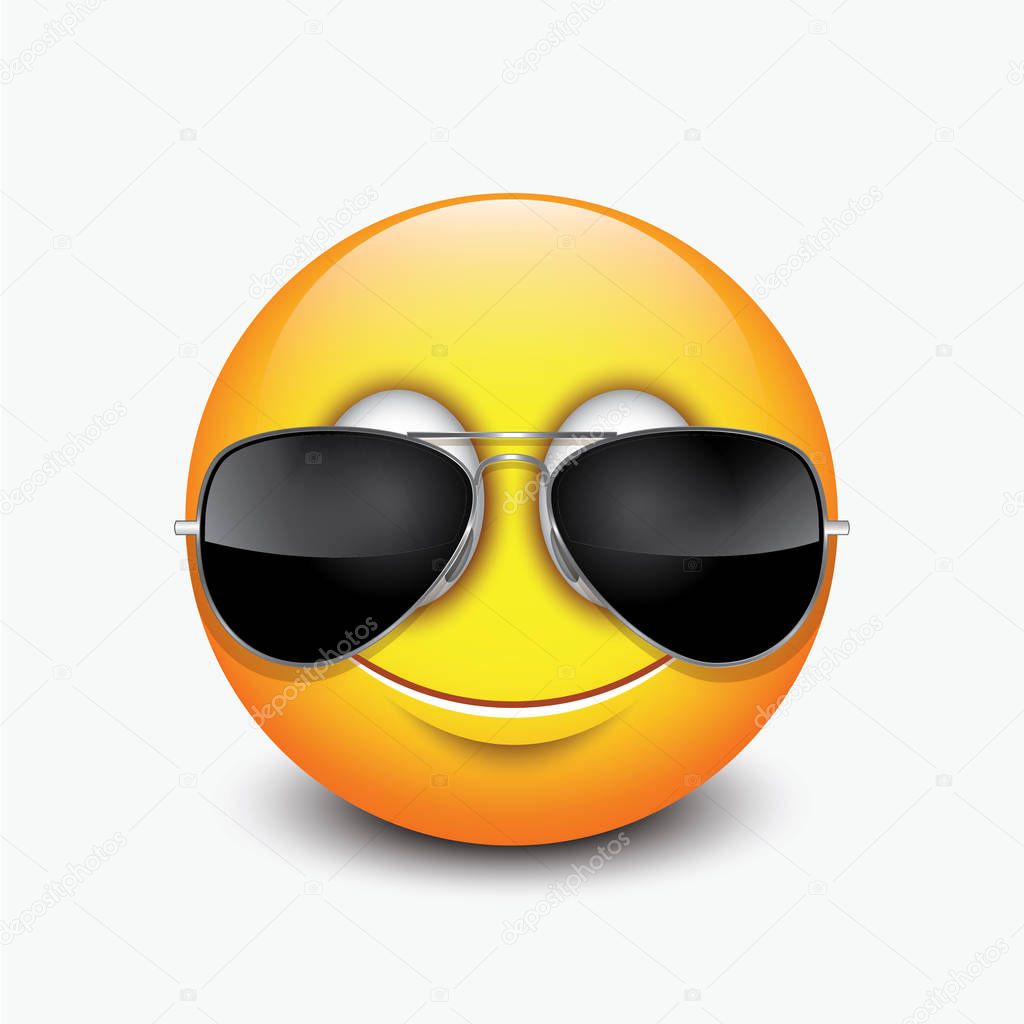 Cute emoticon in sunglasses