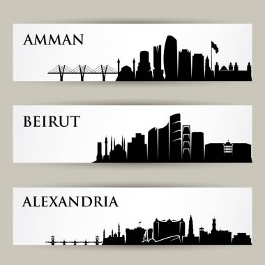 Şehir silueti - Orta Doğu - vektör çizim