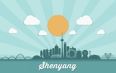 Shenyang manzarası - Çin - vektör çizim