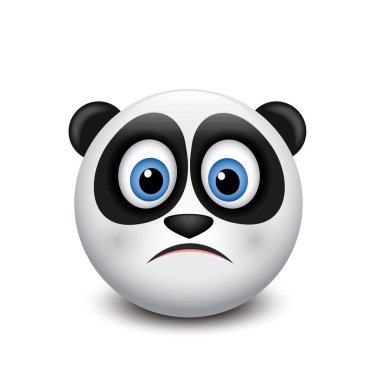 Sevimli panda ifade - emoji, gülen - vektör çizim
