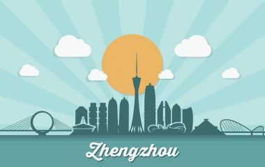 Zhengzhou manzarası - Çin - vektör çizim