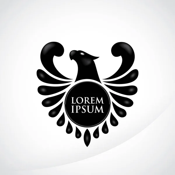 Eagle Sköld Formade Emblem Tecken Symbolen Vektorillustration — Stock vektor