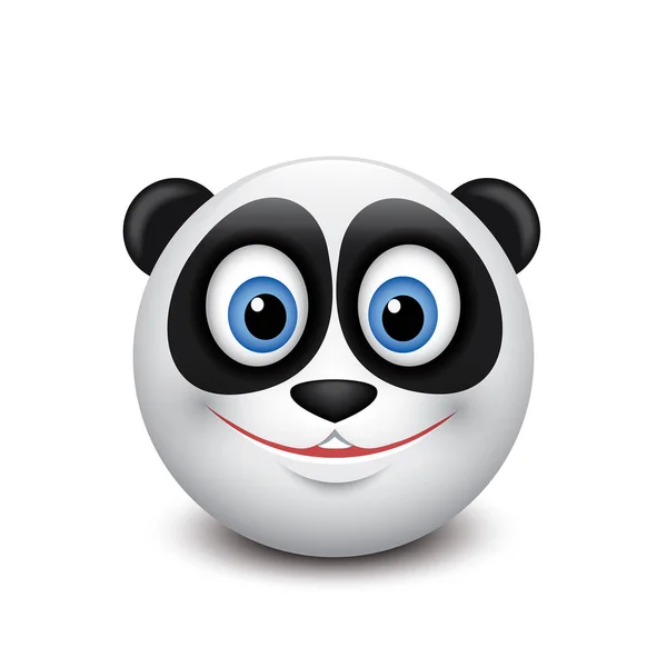 Carino Emoticon Panda Emoji Smiley Illustrazione Vettoriale — Vettoriale Stock