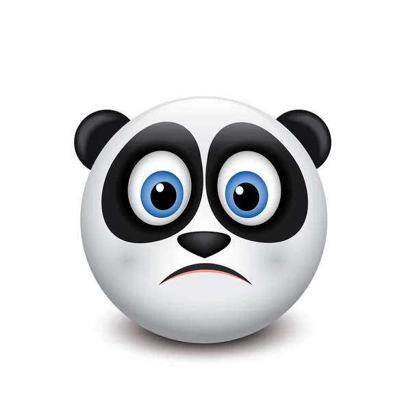 Söta Panda Uttryckssymbol Emoji Smiley Vektorillustration — Stock vektor