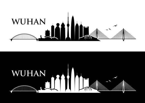 Skyline Wuhan Cina Illustrazione Vettoriale — Vettoriale Stock