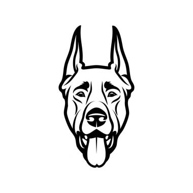 köpek doberman vektör çizim 