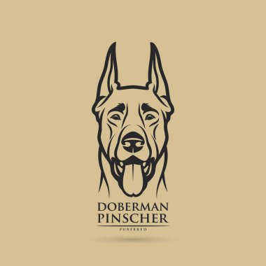 köpek doberman vektör çizim 