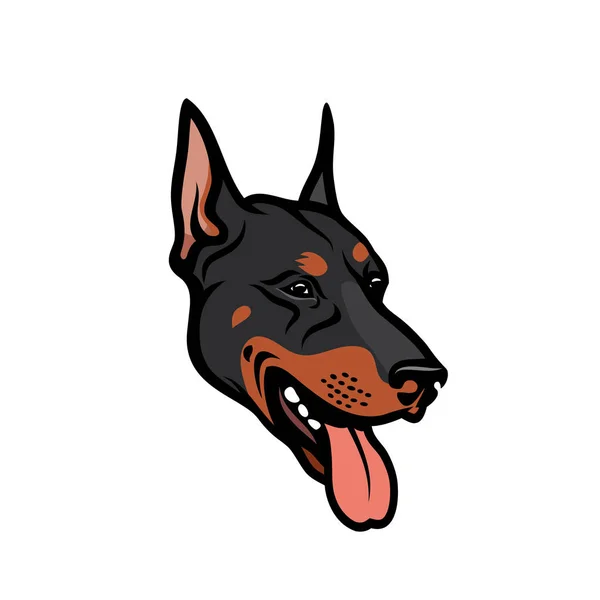 Kutya Doberman Vektoros Illusztráció — Stock Vector