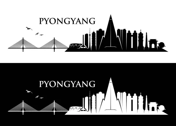 Pyongyang Corea Del Norte Vector Ilustración — Archivo Imágenes Vectoriales