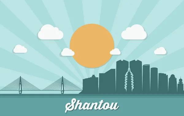 Shantou China Vector Ilustración — Archivo Imágenes Vectoriales