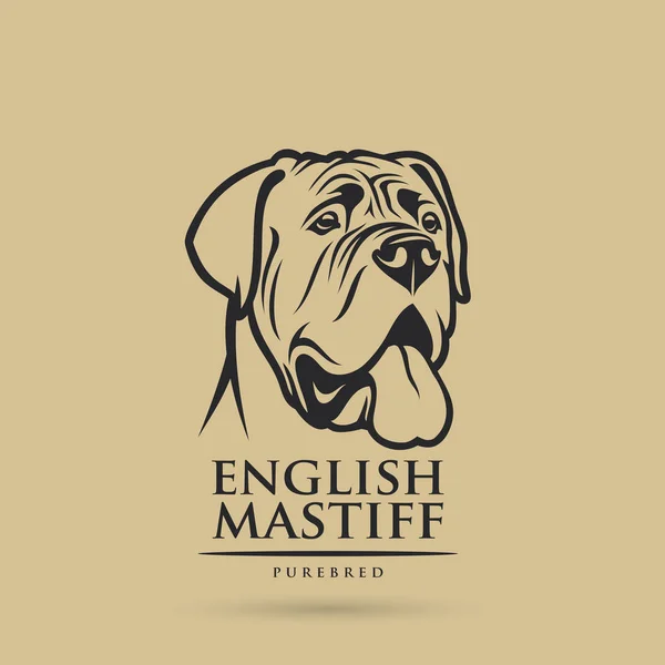 Επικεφαλής της καθαρόαιμο αγγλικό mastiff — Διανυσματικό Αρχείο